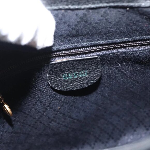 GUCCI Bamboo Backpack Leather Black Gold 003 2058 0030 Auth 156278 main image 11